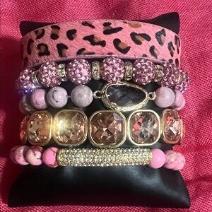 Pink Multi-Stack Women's Bracelet Set